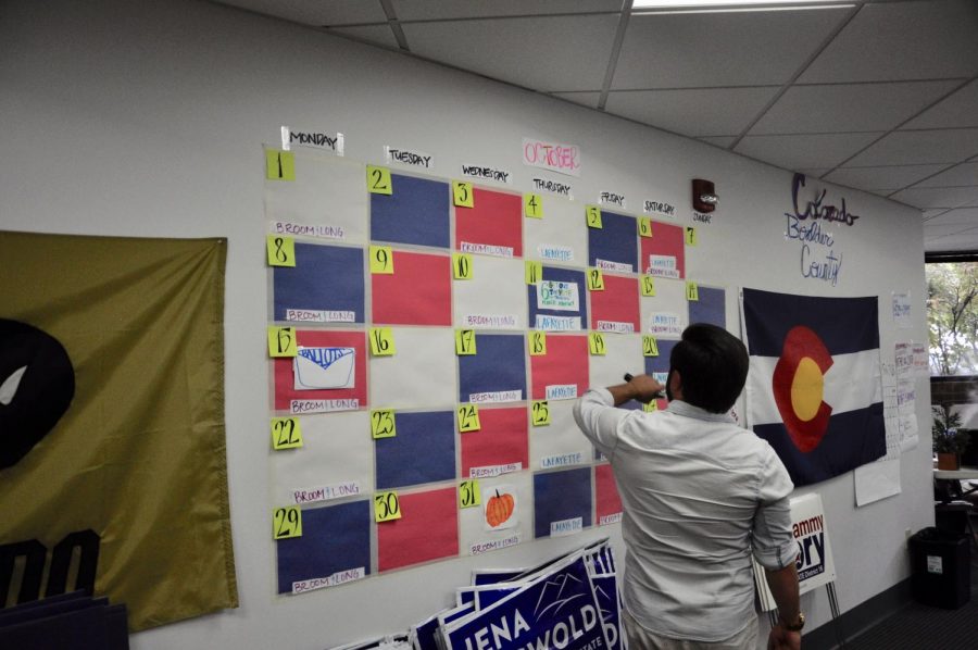 Staff at the Polis campaign office organize what needs to get done. Interns are given large amounts of responsibility by the staff.