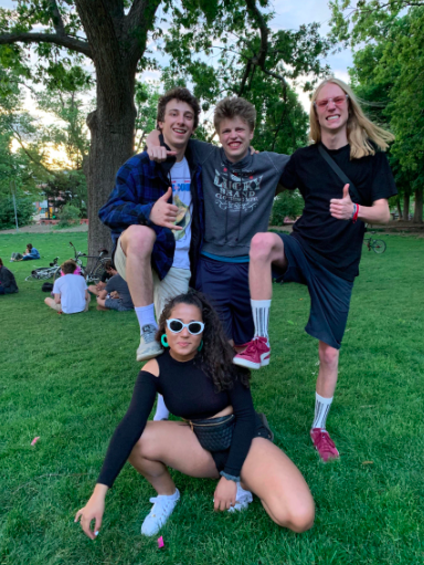 Omri Dayan, Kai Hagan, Jivan West and Bea Sanchez pose for a photo before embarking on the Cruiser ride.