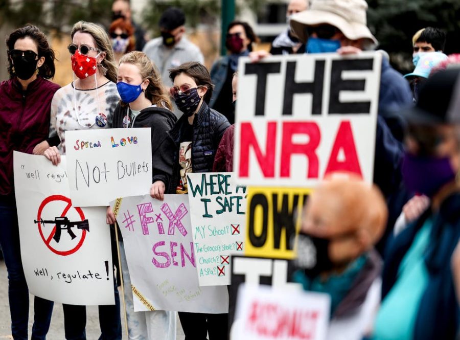 A gun control protest in Denver, Colorado