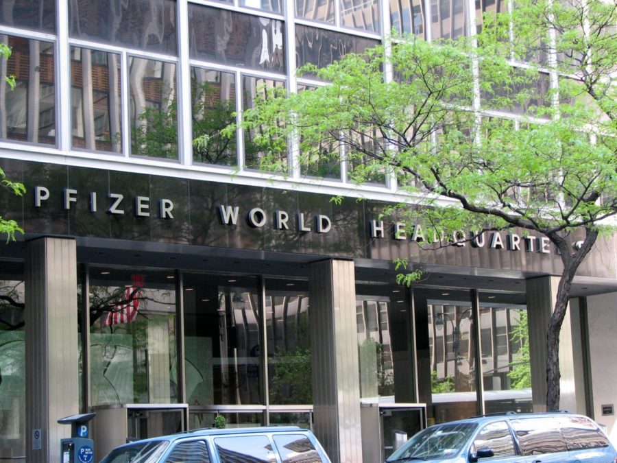 Pfizer Corporation world headquarters in New York City, New York.